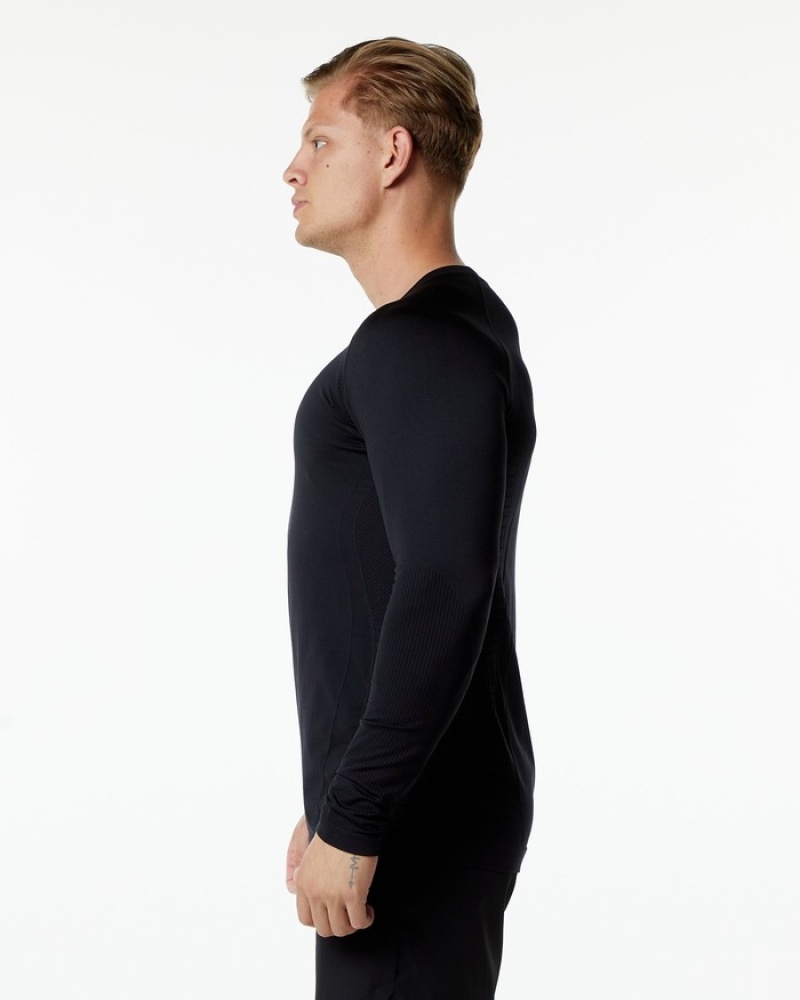 Alphalete Ozone LS Overhemd Heren Zwart | 53XYVAZEW