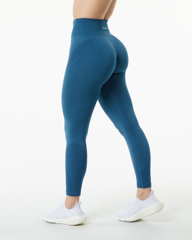 Alphalete Ozone Leggings Dames Blauw | 89ZJMHTQS