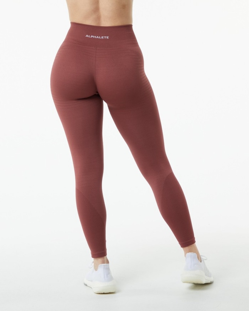 Alphalete Ozone Leggings Dames Bordeaux | 70NDZQUSC