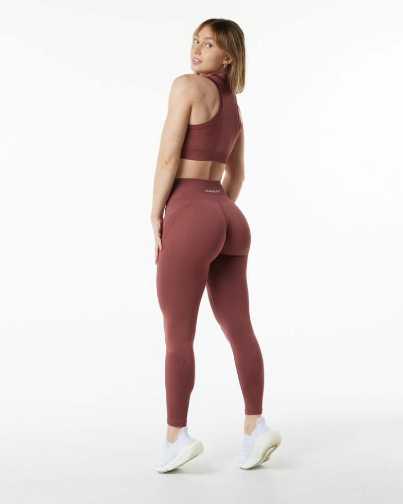 Alphalete Ozone Leggings Dames Bordeaux | 70NDZQUSC