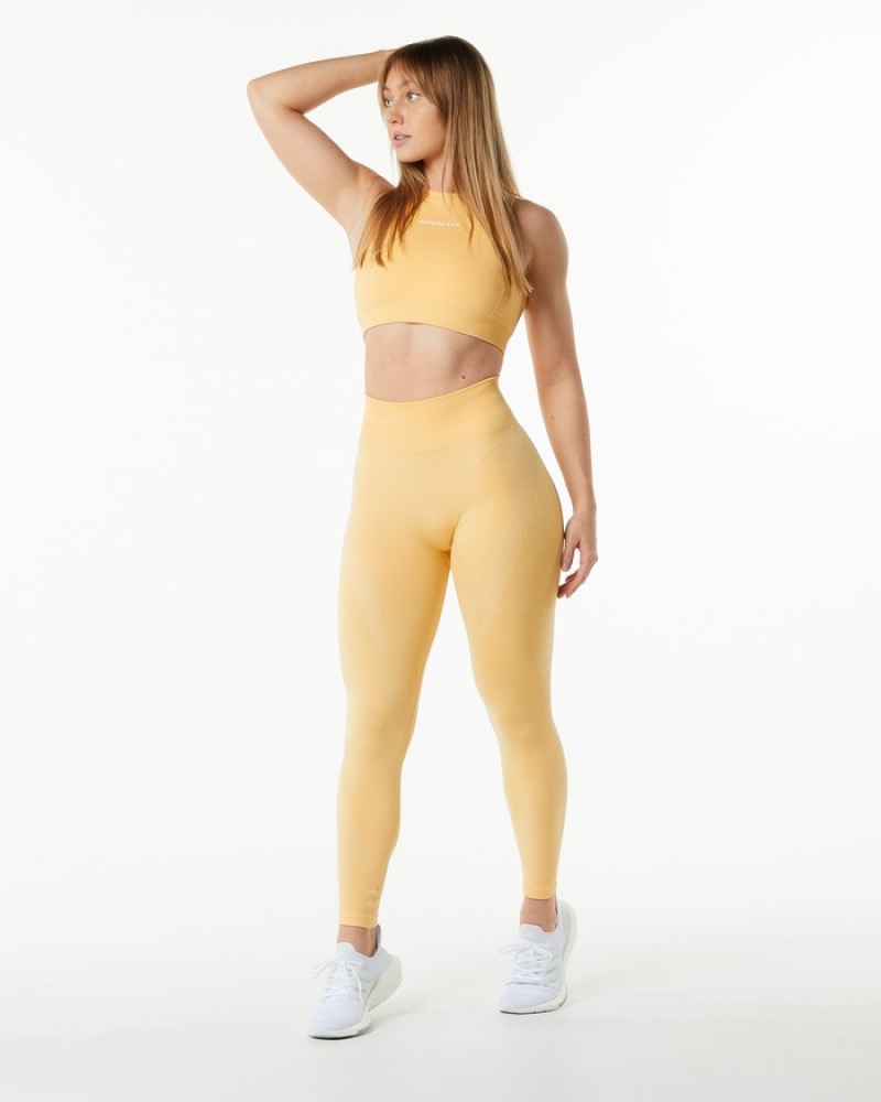 Alphalete Ozone Leggings Dames Geel | 13OEZDVKB