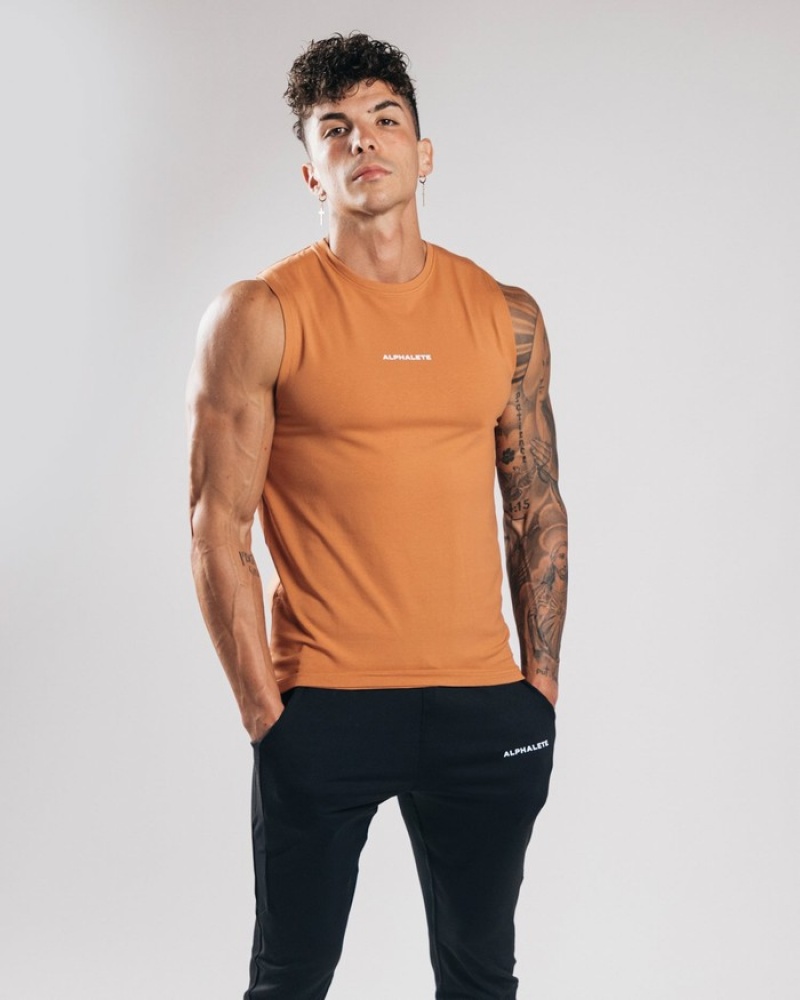 Alphalete Performance Axis Tanktop Heren Oranje | 49ZFBVPLG