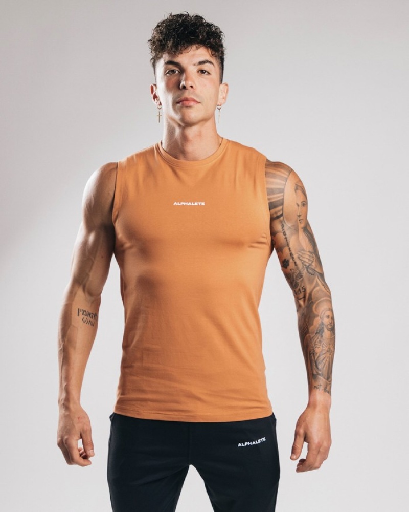 Alphalete Performance Axis Tanktop Heren Oranje | 49ZFBVPLG