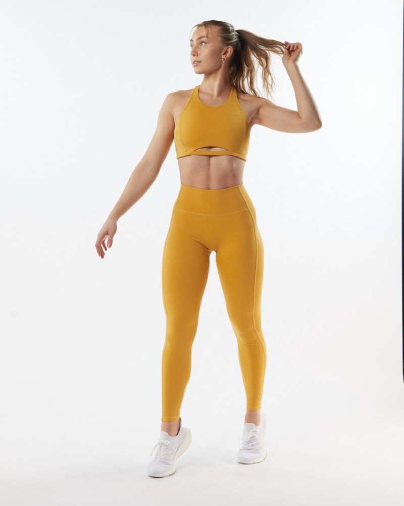 Alphalete Pulse Kinetic Leggings Dames Geel | 87TEOMKHV