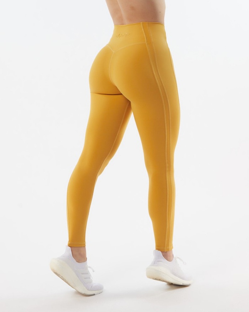 Alphalete Pulse Kinetic Leggings Dames Geel | 87TEOMKHV