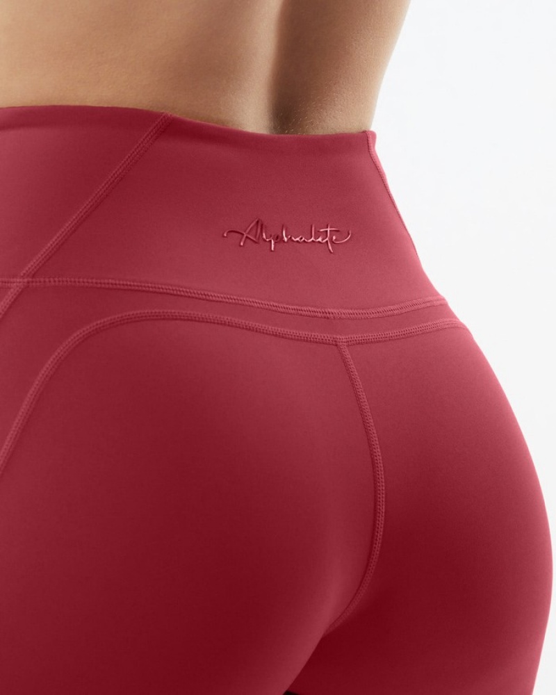 Alphalete Pulse Surge Leggings Dames Rood | 50CKJPFUN