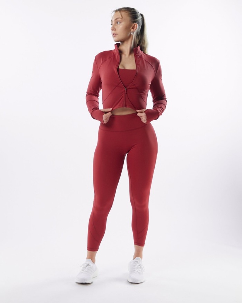 Alphalete Pulse Surge Leggings Dames Rood | 50CKJPFUN