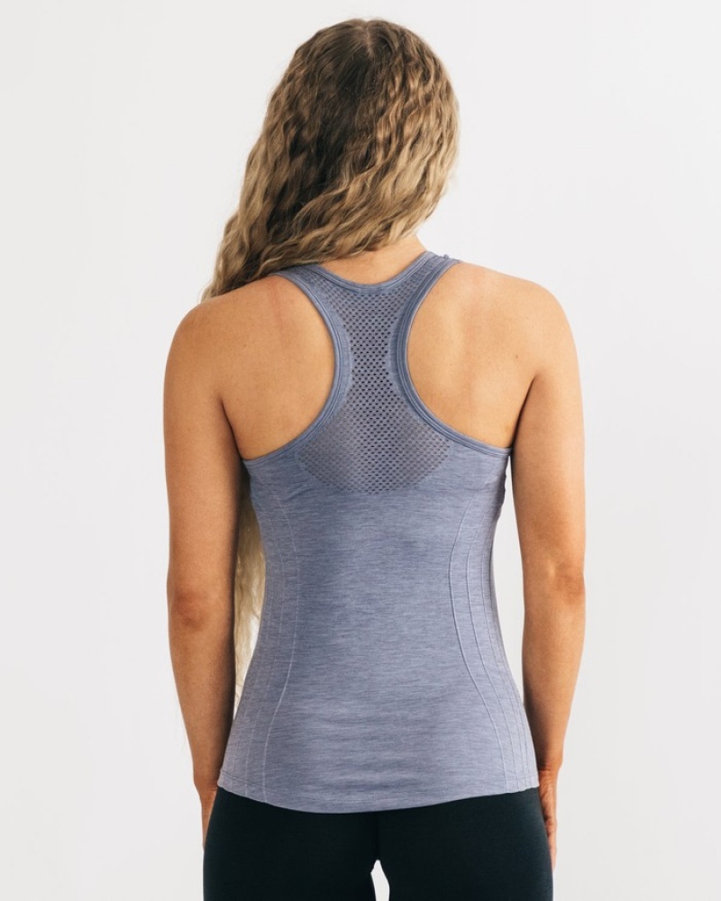 Alphalete Seamless Tanktop Dames Blauw | 86VQEKPFD