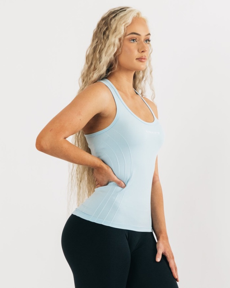 Alphalete Seamless Tanktop Dames Blauw | 87DFTYGCZ