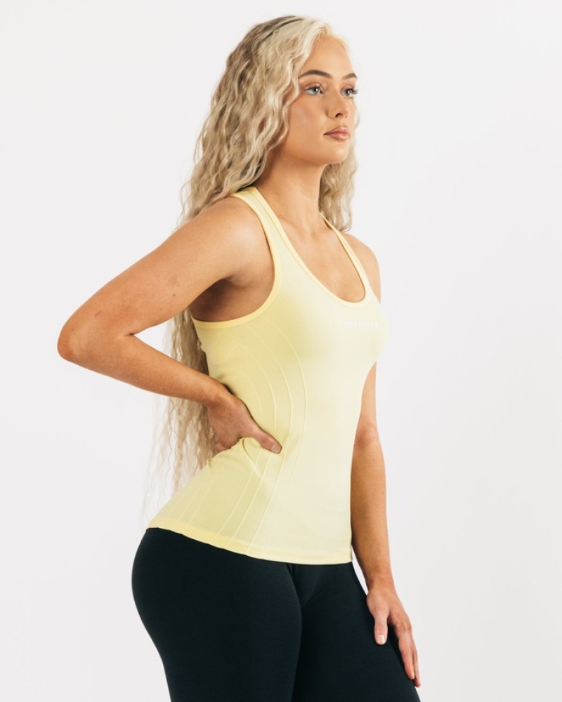 Alphalete Seamless Tanktop Dames Geel | 75JEKNMSU