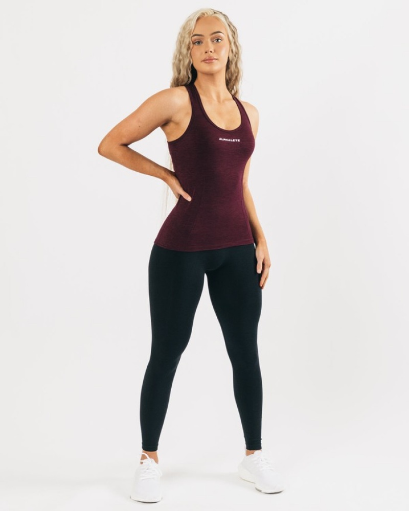 Alphalete Seamless Tanktop Dames Zwart Roze | 06IHVXMZL