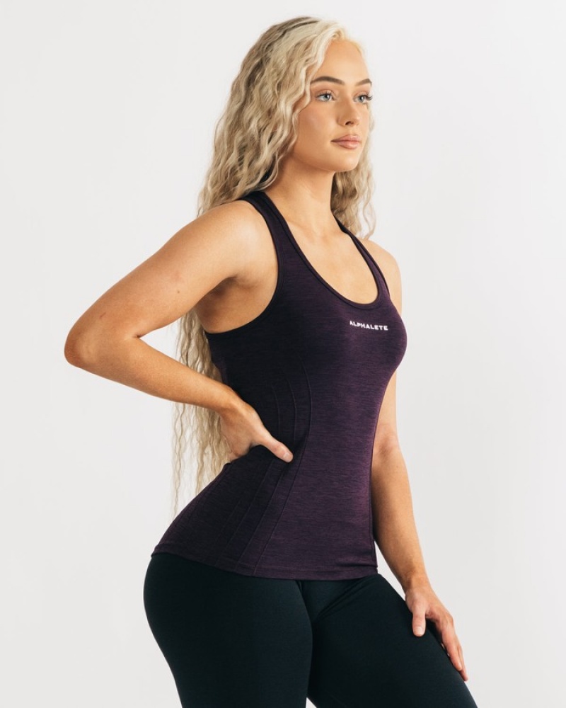 Alphalete Seamless Tanktop Dames Zwart | 78TZRKDBW