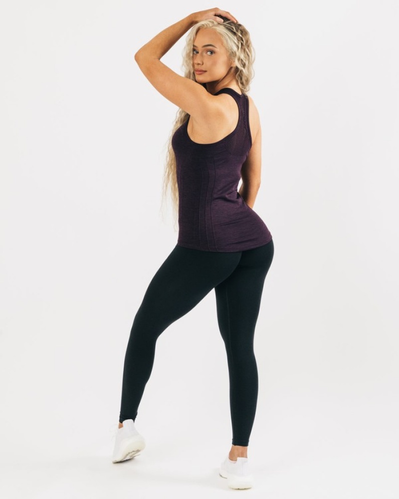 Alphalete Seamless Tanktop Dames Zwart | 78TZRKDBW