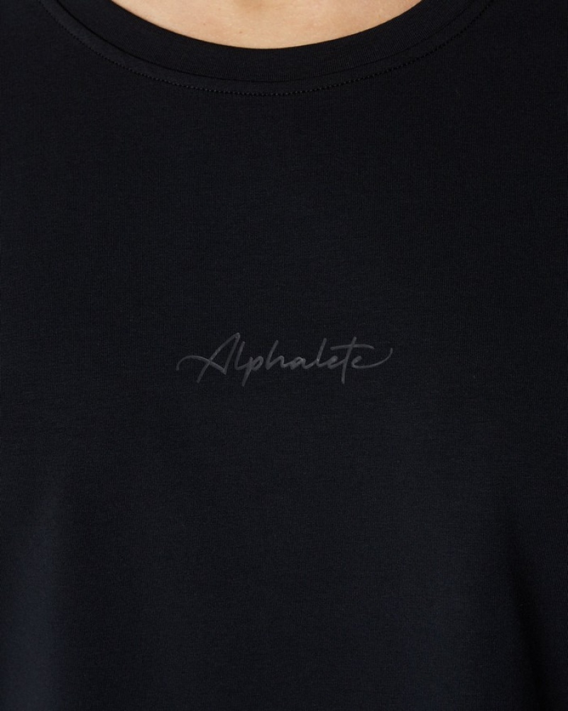 Alphalete Signature Oversized Overhemd Dames Zwart | 37AYNPZGF