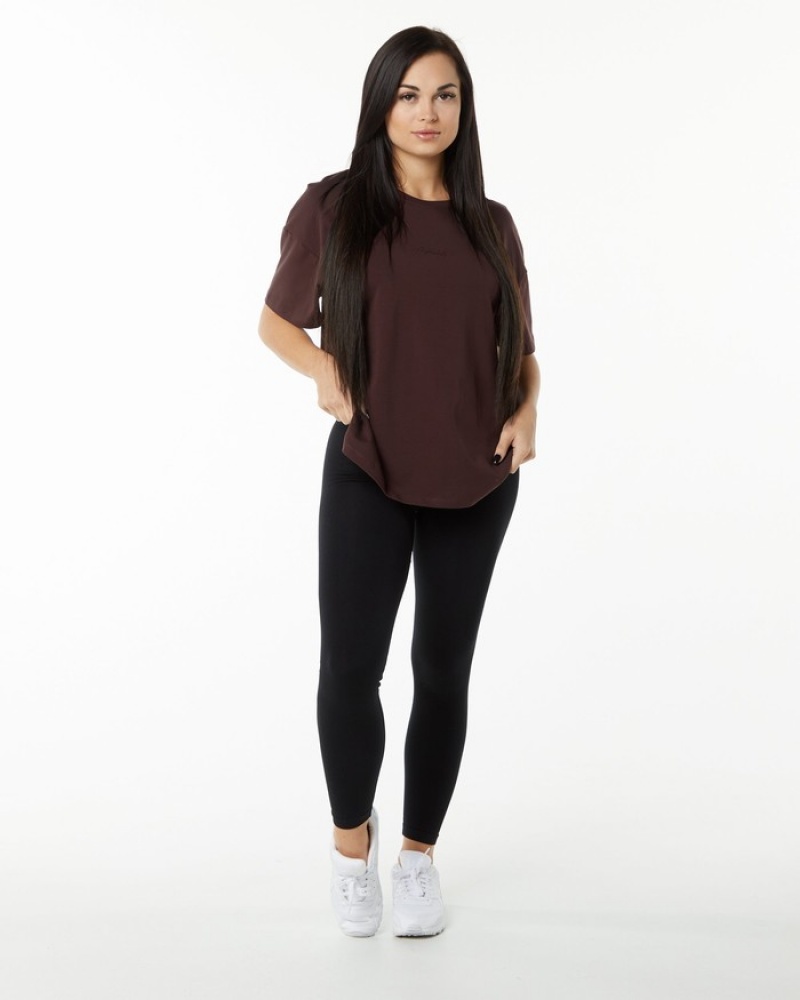 Alphalete Signature Oversized Overhemd Dames Bordeaux | 74XEHKMBO