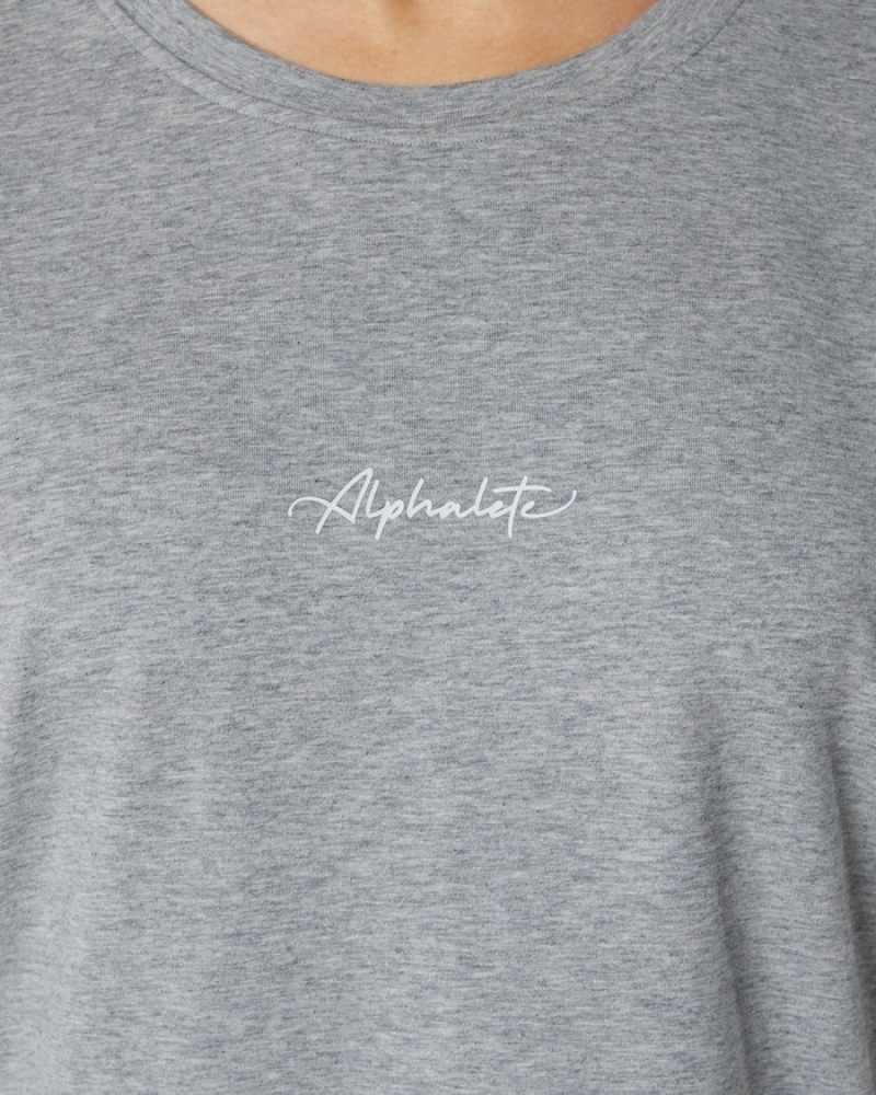 Alphalete Signature Oversized Overhemd Dames Grijs | 16ANFLKCJ