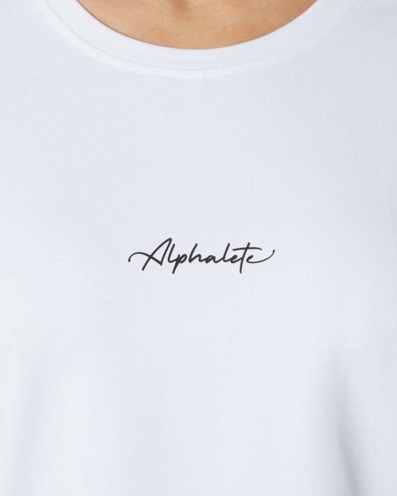 Alphalete Signature Oversized Overhemd Dames Wit | 41MQSGLBH