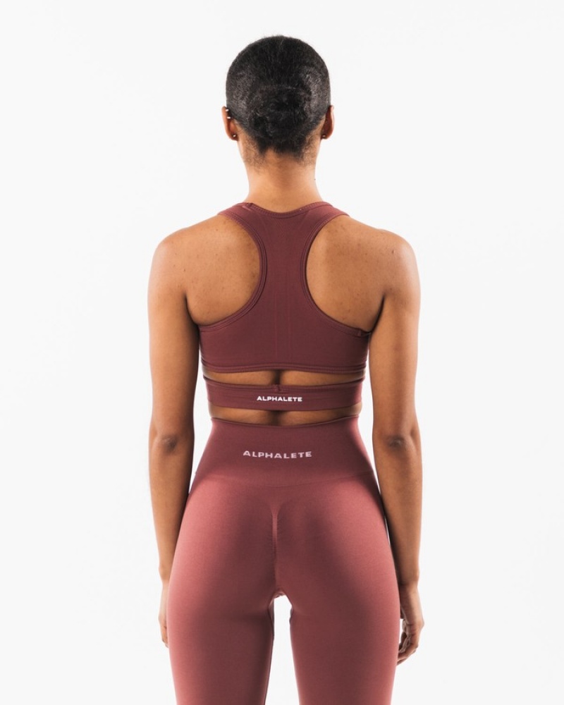 Alphalete Stratus BH Dames Bordeaux | 90YONGFQU