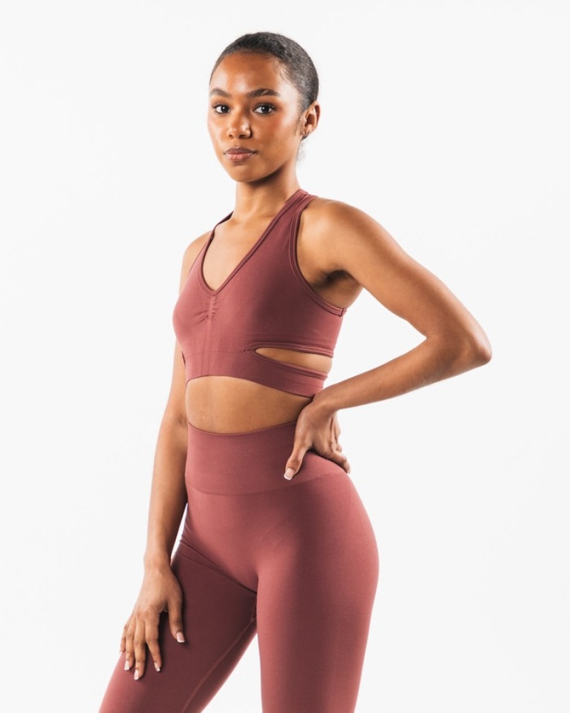 Alphalete Stratus BH Dames Bordeaux | 90YONGFQU