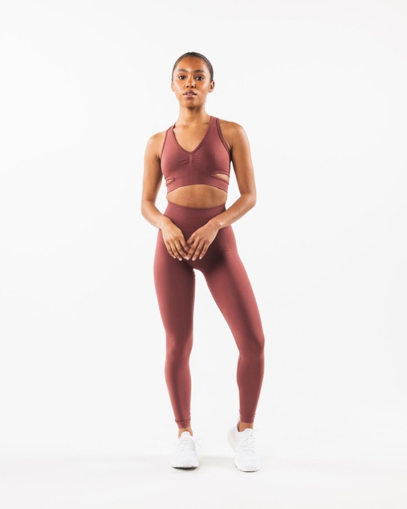 Alphalete Stratus BH Dames Bordeaux | 90YONGFQU