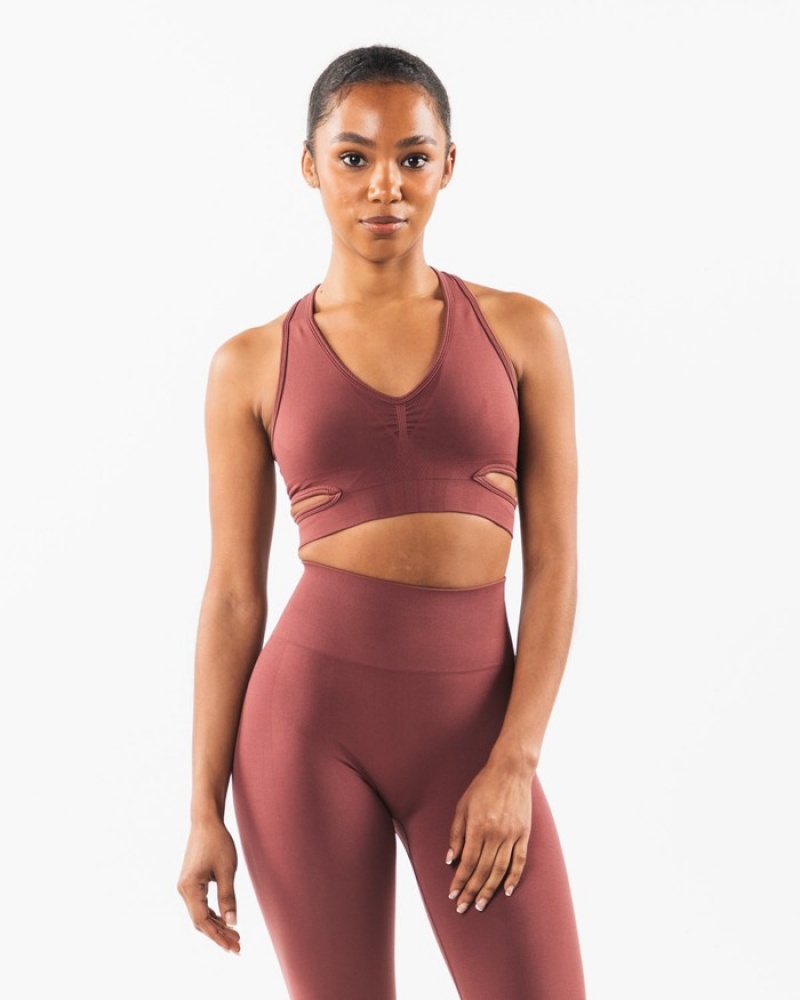 Alphalete Stratus BH Dames Bordeaux | 90YONGFQU