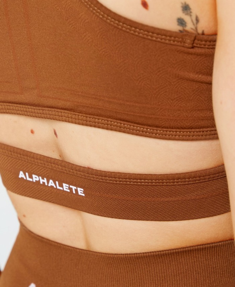 Alphalete Stratus BH Dames Bruin | 79VKHEBFW