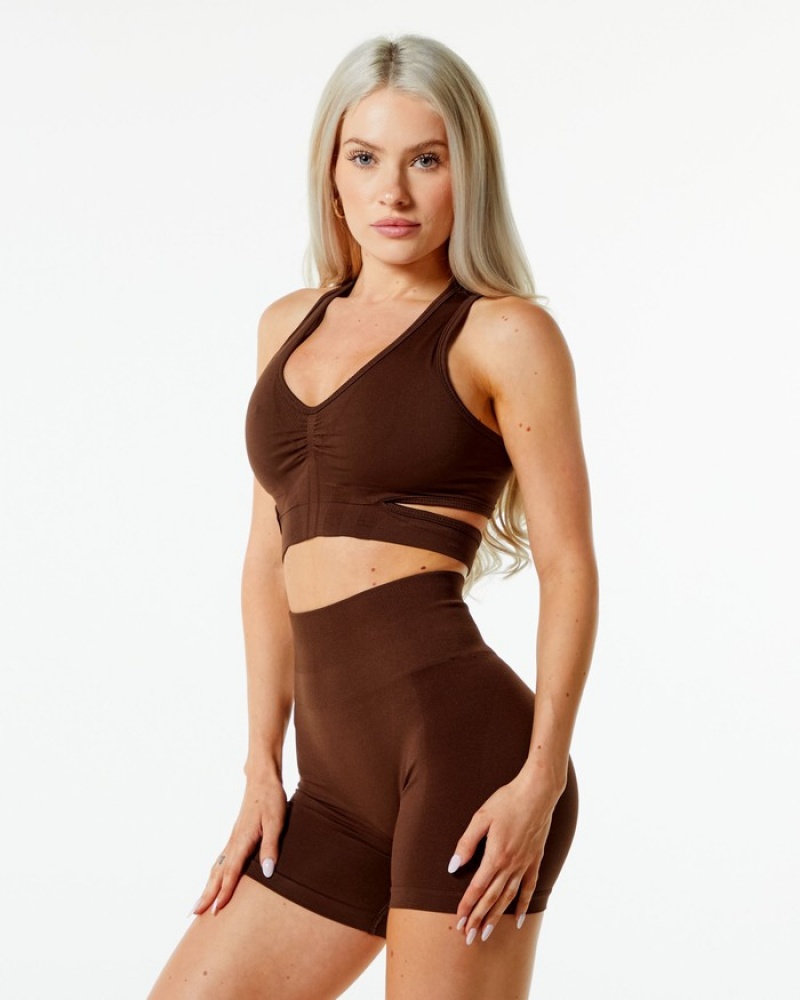 Alphalete Stratus BH Dames Bruin | 95UIGAMKF