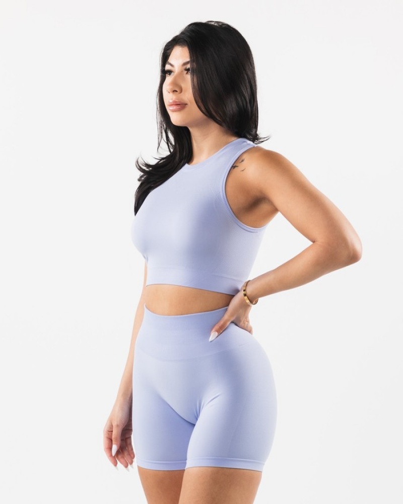 Alphalete Stratus Crop Tanktop Dames Blauw | 19TRUXCAE