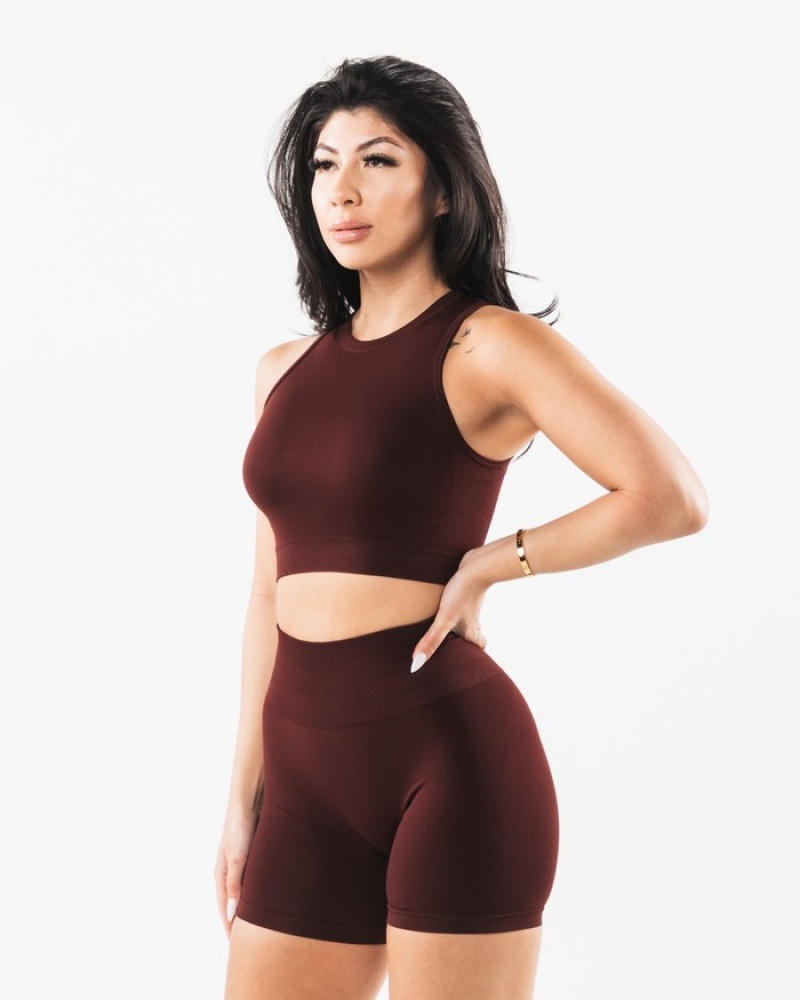 Alphalete Stratus Crop Tanktop Dames Bordeaux | 04MNRYSJE