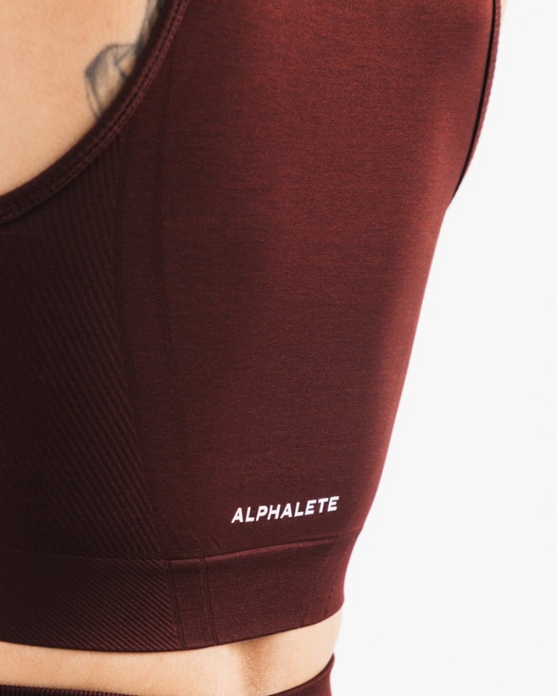 Alphalete Stratus Crop Tanktop Dames Bordeaux | 04MNRYSJE