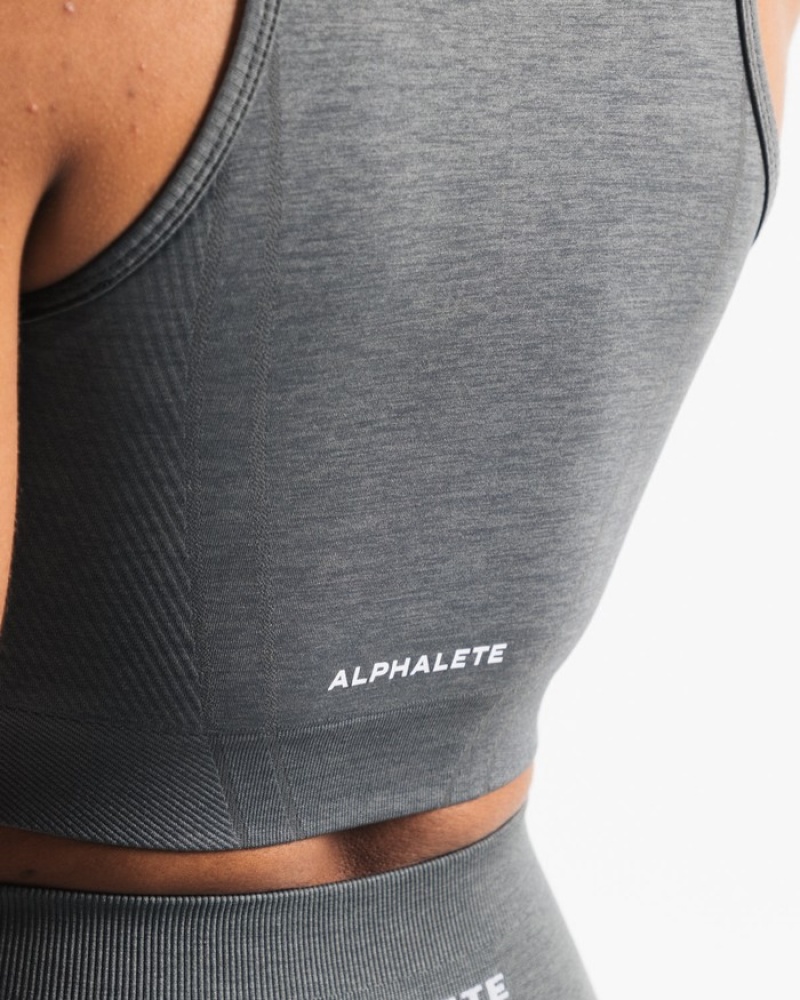 Alphalete Stratus Crop Tanktop Dames Grijs | 79ZYAVTFQ