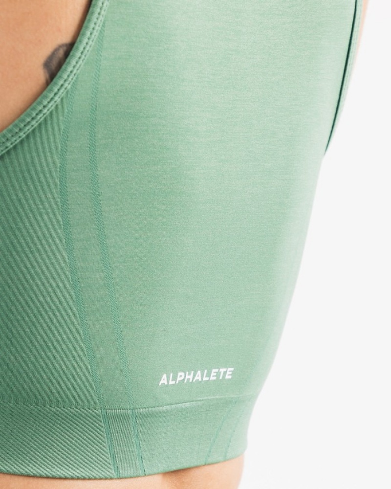 Alphalete Stratus Crop Tanktop Dames Groen | 35XBYJKEZ