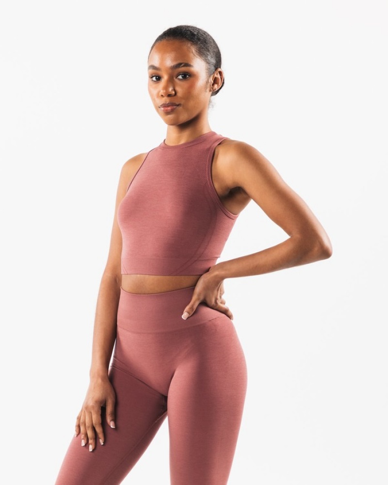 Alphalete Stratus Crop Tanktop Dames Roze | 62LWXGFME