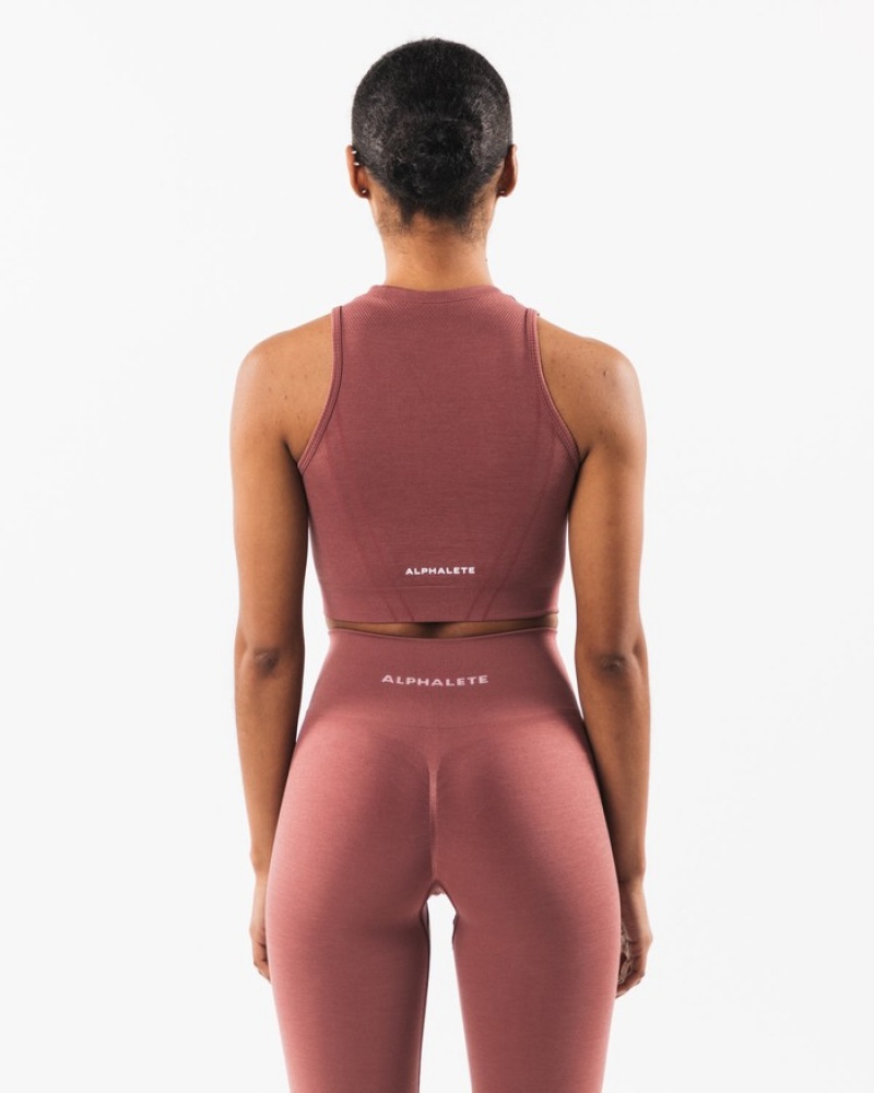 Alphalete Stratus Crop Tanktop Dames Roze | 62LWXGFME