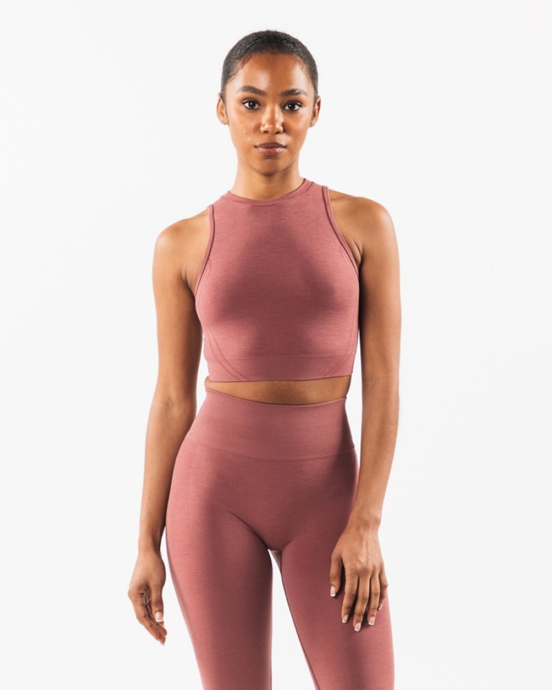 Alphalete Stratus Crop Tanktop Dames Roze | 62LWXGFME