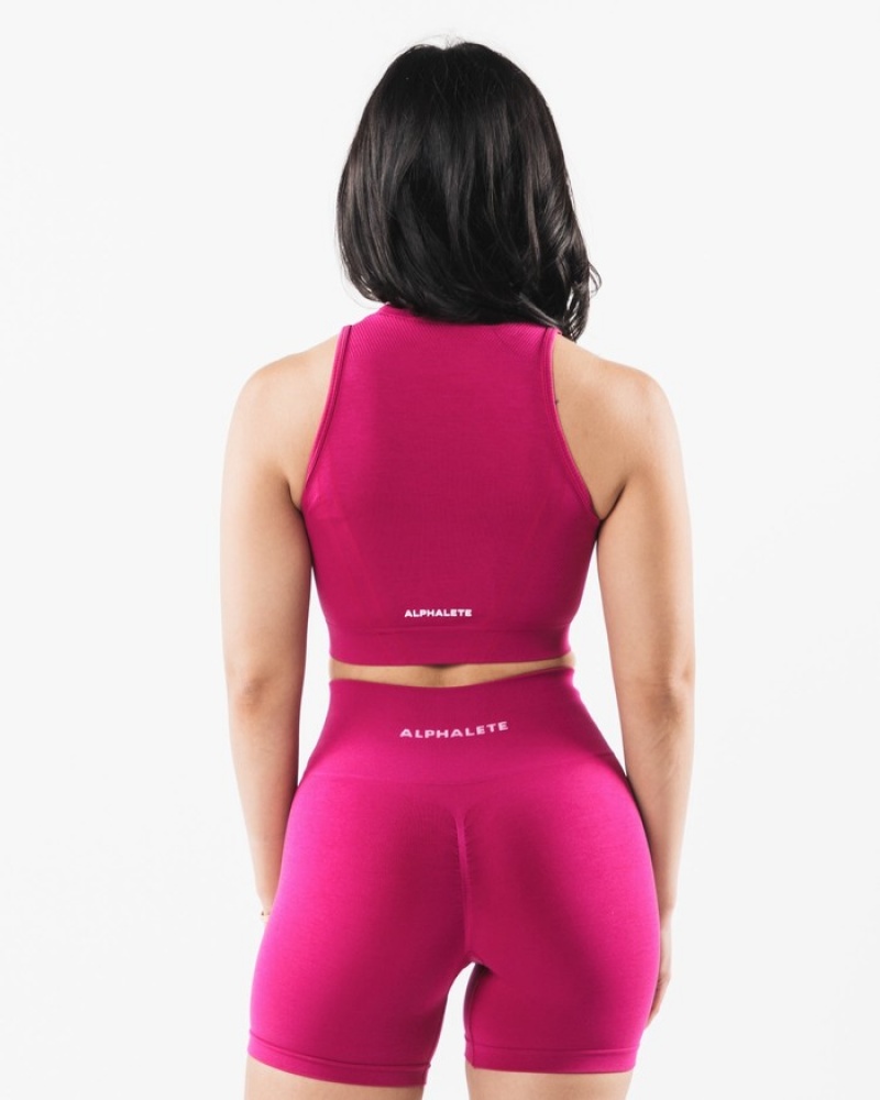 Alphalete Stratus Crop Tanktop Dames Roze | 40UNPXZQT