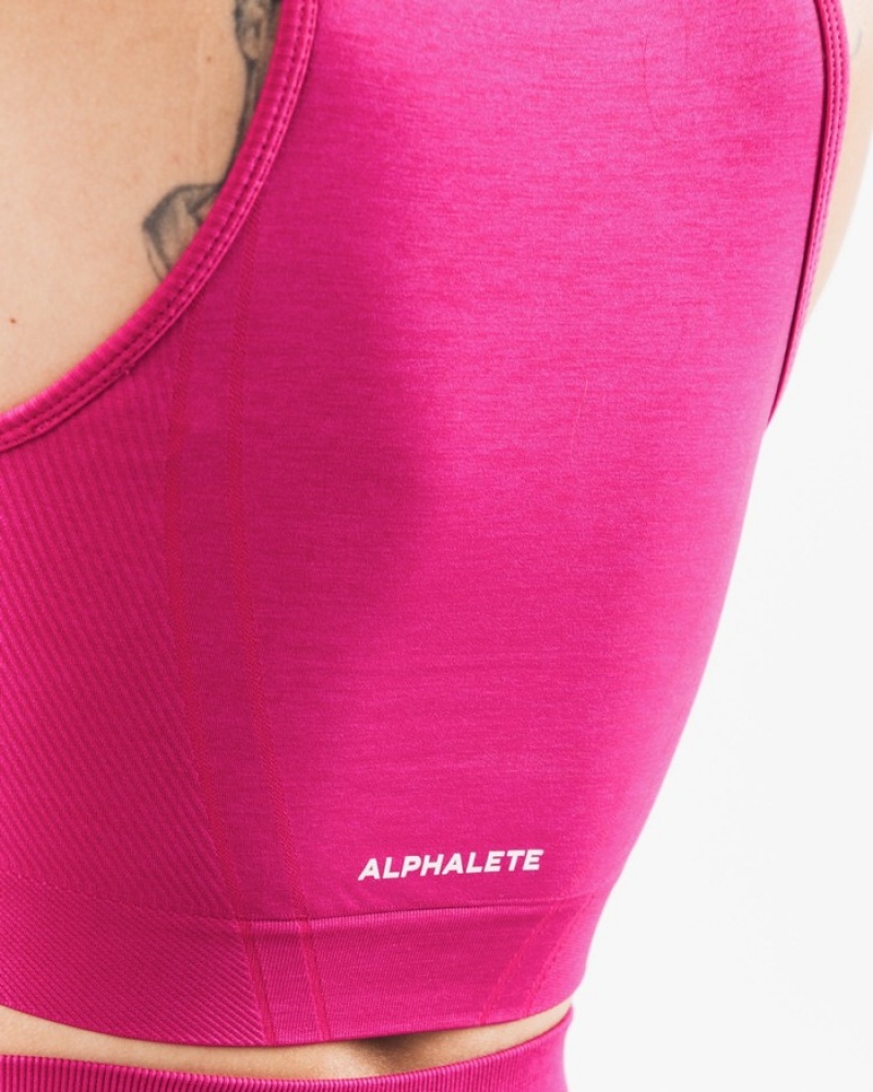 Alphalete Stratus Crop Tanktop Dames Roze | 40UNPXZQT