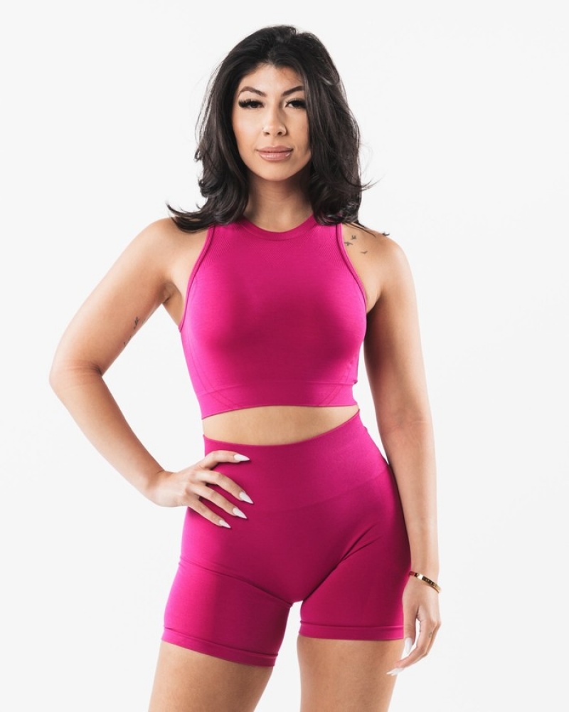 Alphalete Stratus Crop Tanktop Dames Roze | 40UNPXZQT