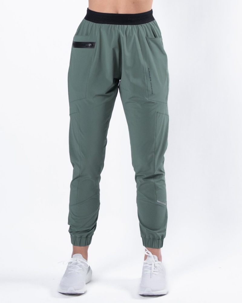 Alphalete Studio Joggingbroeken Dames Olijfgroen Groen | 70MXYNZOV