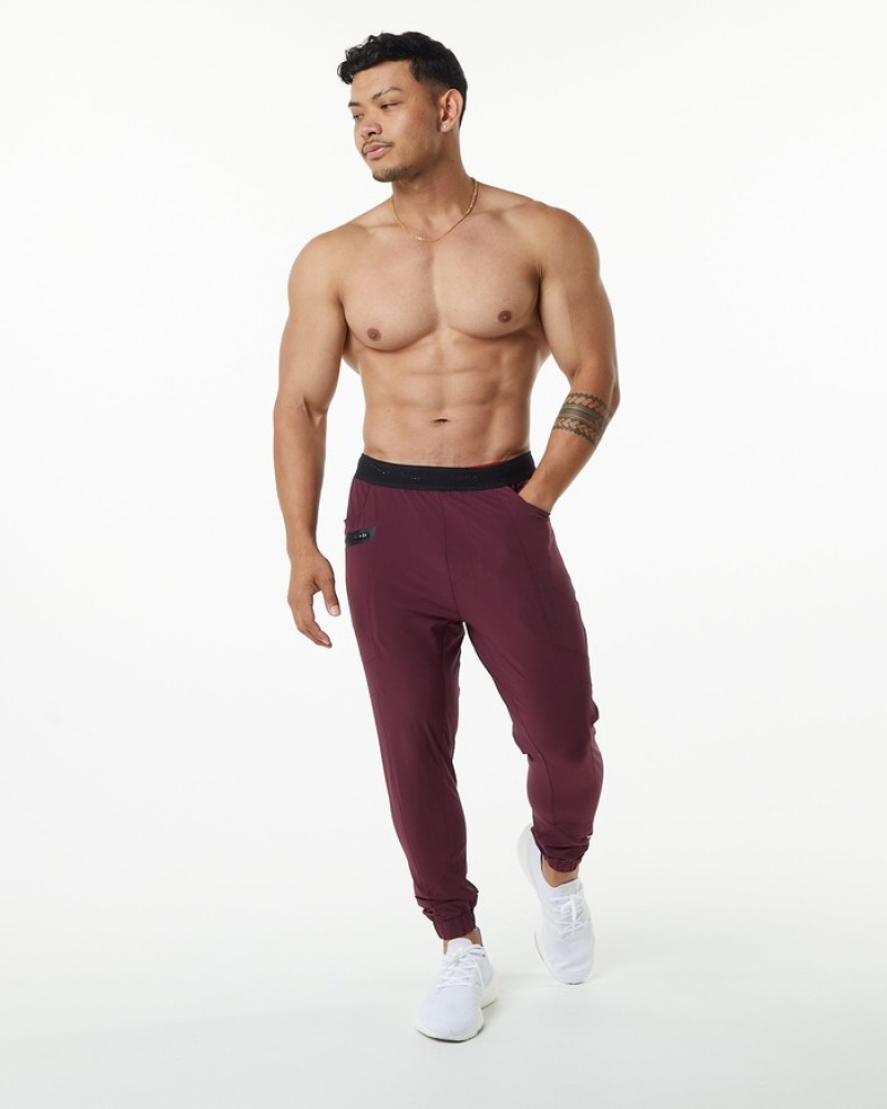 Alphalete Studio Joggingbroeken Heren Bordeaux | 52GYAFZBE