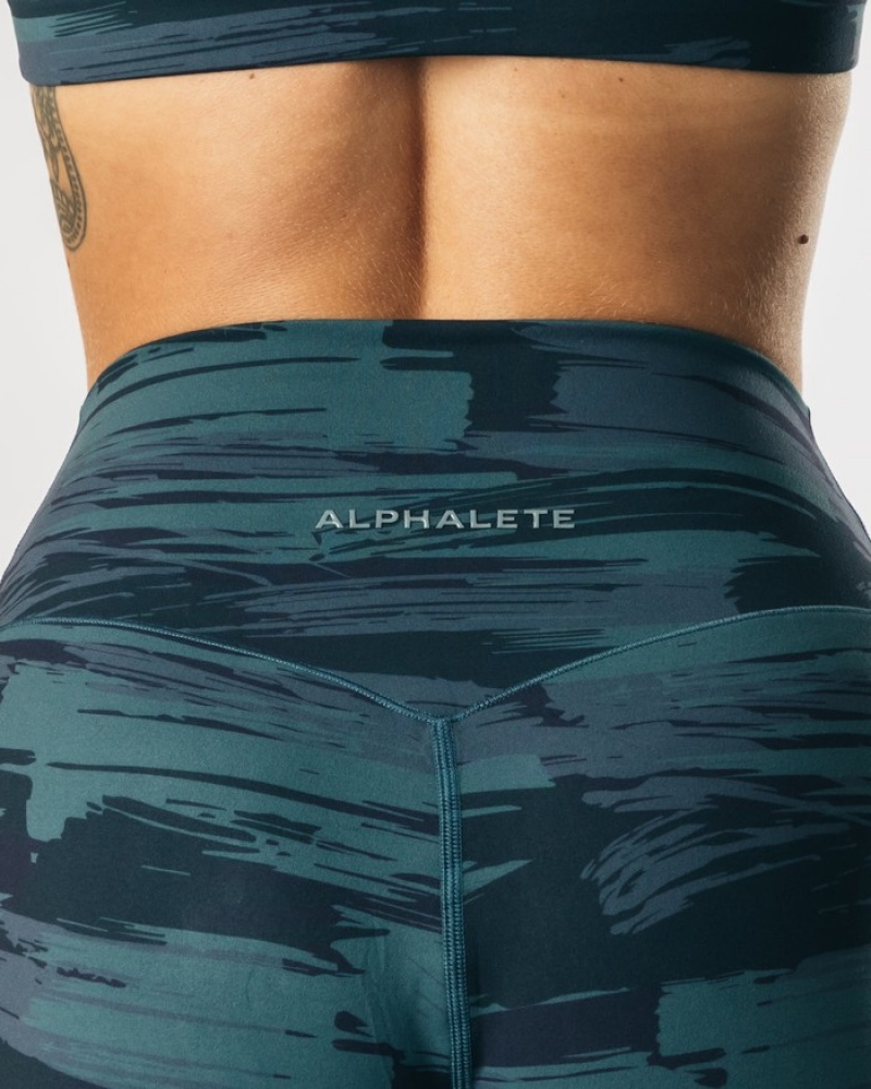 Alphalete Surface Expanse Joggingbroeken Dames Blauw Camo | 09FPQUTJW