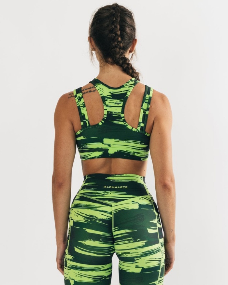 Alphalete Surface Keyhole BH Dames Camo | 16XZCGRPY