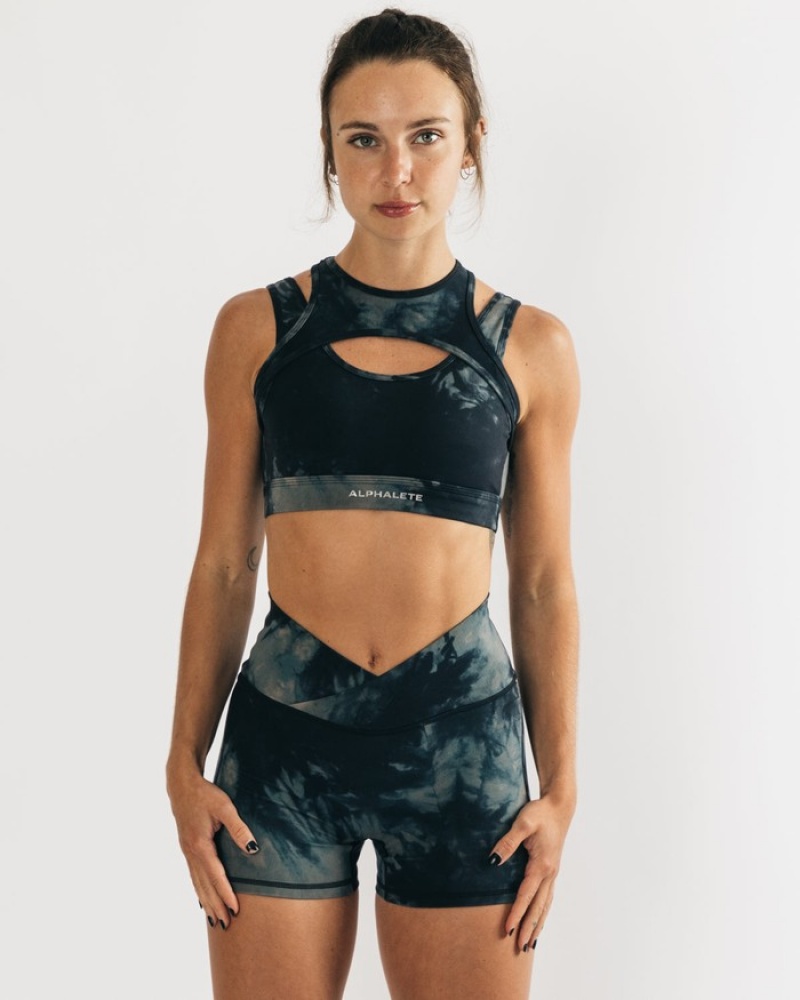 Alphalete Surface Keyhole BH Dames Zwart | 89CBXLWRO