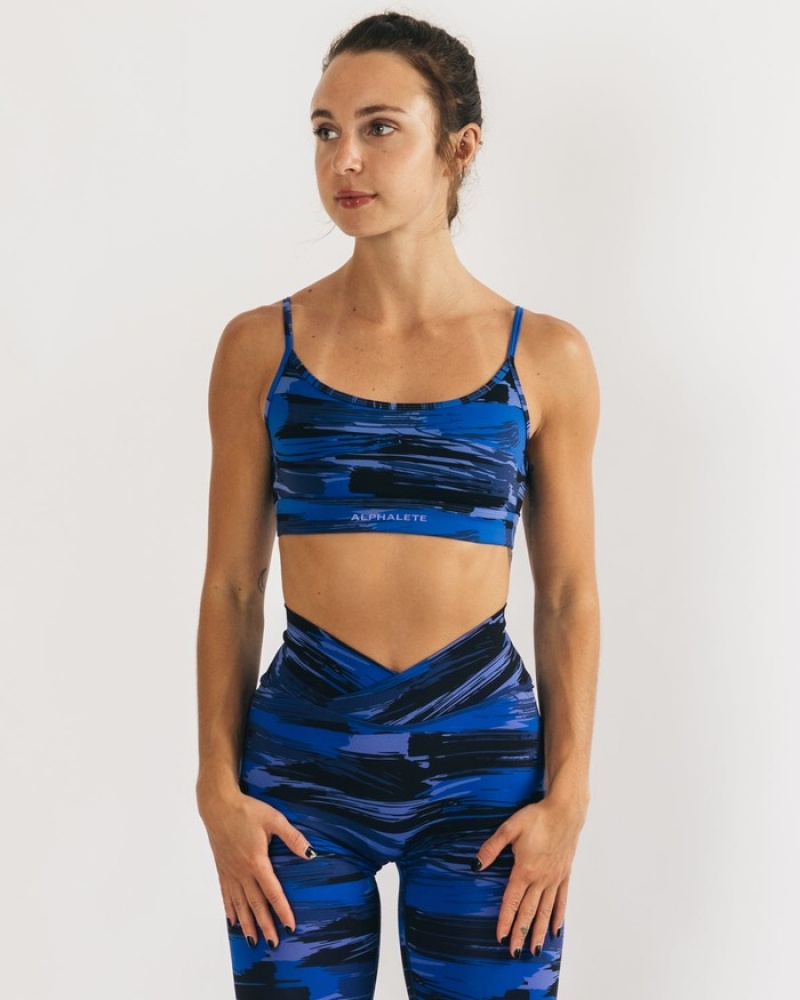 Alphalete Surface Limitless BH Dames Blauw Camo | 38BWITZJC