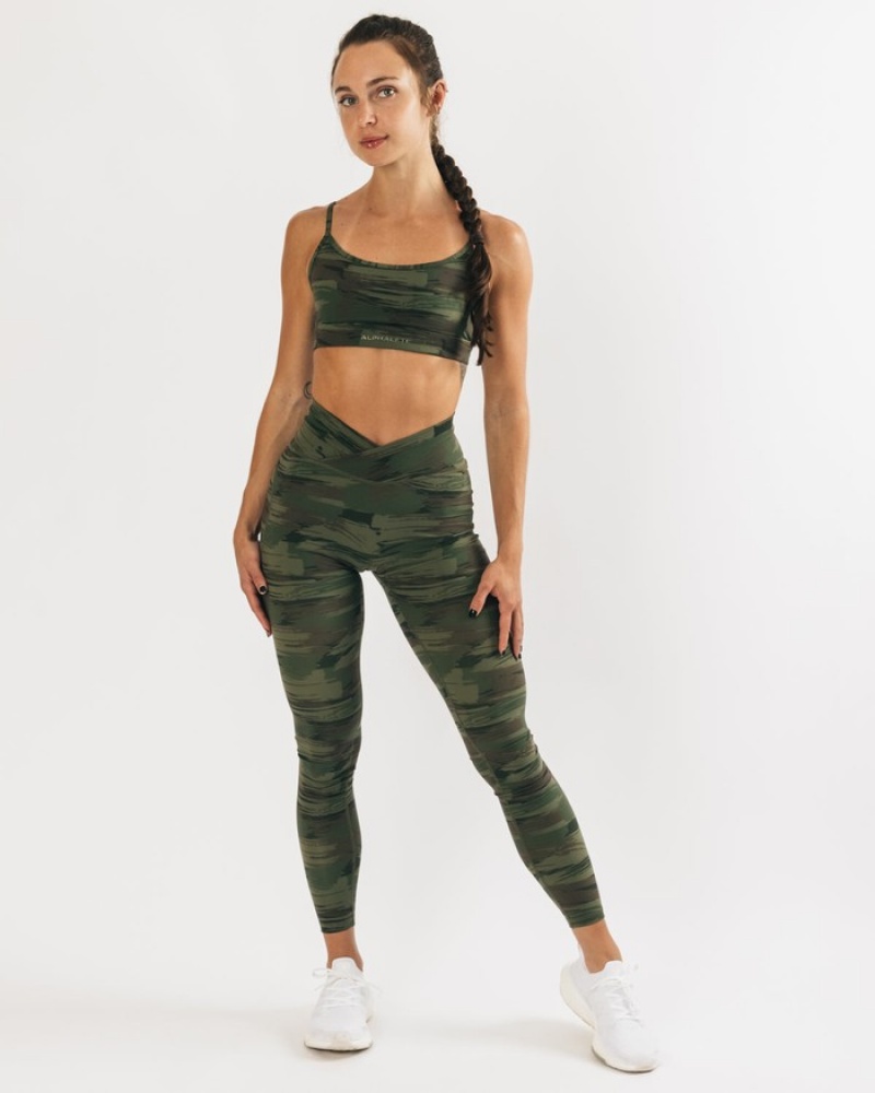 Alphalete Surface Limitless BH Dames Olijfgroen Camo | 61GHOXNYP