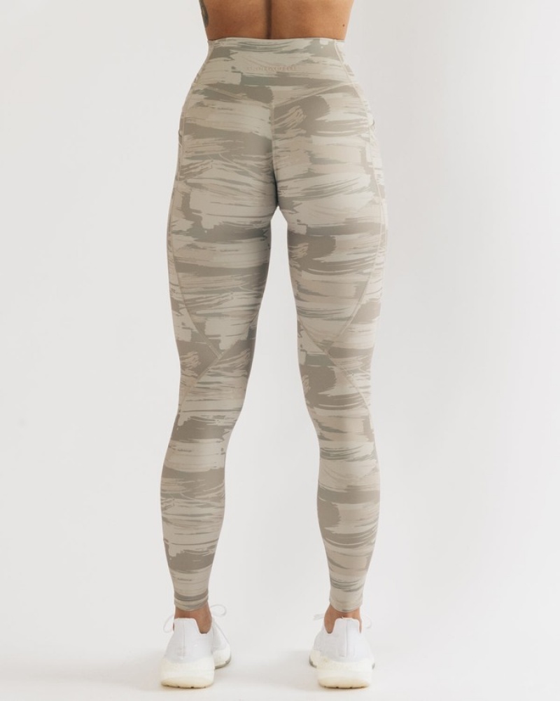 Alphalete Surface Pocket Leggings Dames Camo | 75ZKSVPDY