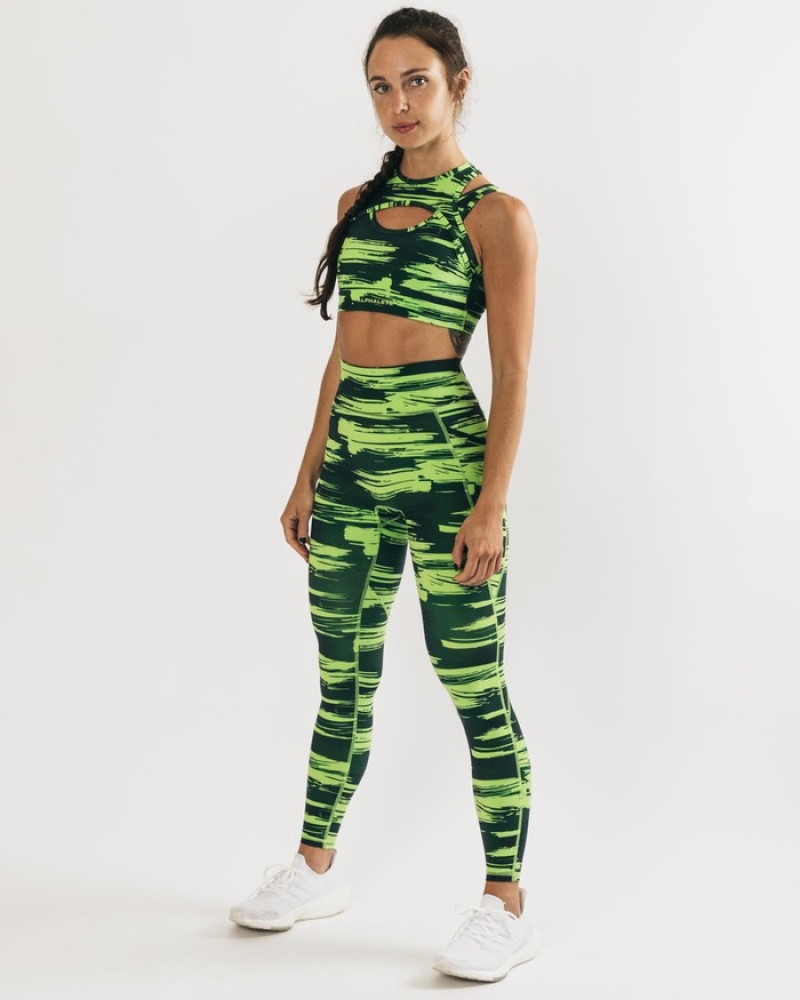 Alphalete Surface Pocket Leggings Dames Camo | 78WBTXHJQ