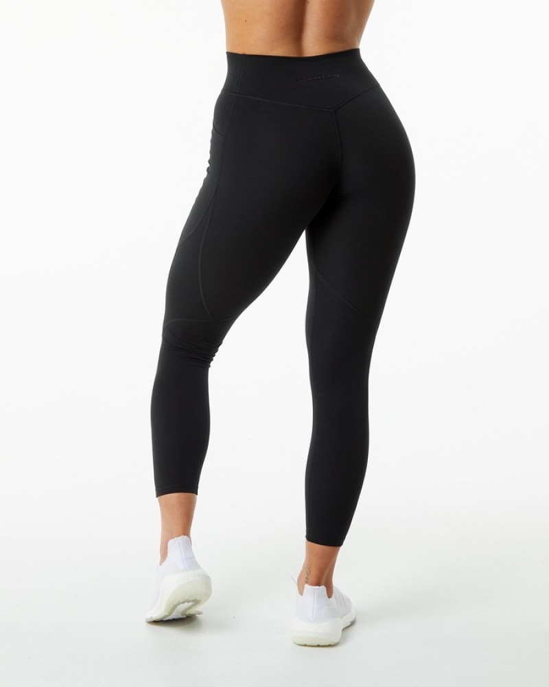 Alphalete Surface Pocket Leggings Dames Zwart | 16GKHLZPT