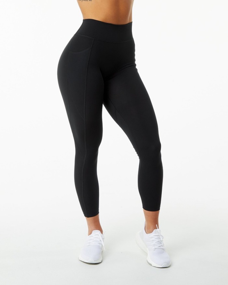 Alphalete Surface Pocket Leggings Dames Zwart | 16GKHLZPT