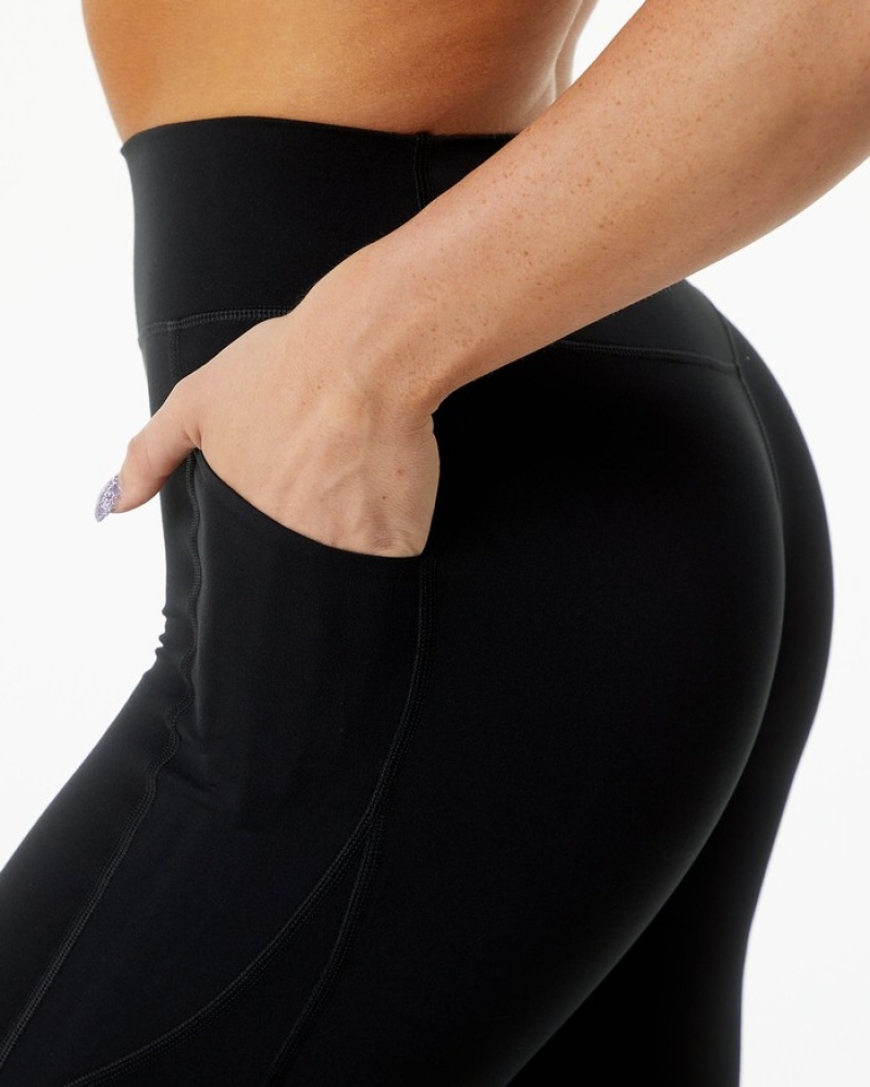 Alphalete Surface Pocket Leggings Dames Zwart | 16GKHLZPT